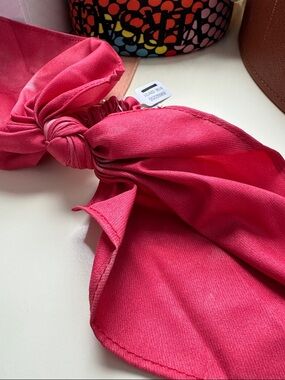 Free People Hair Scrunchie with Long Tie NEW pink red